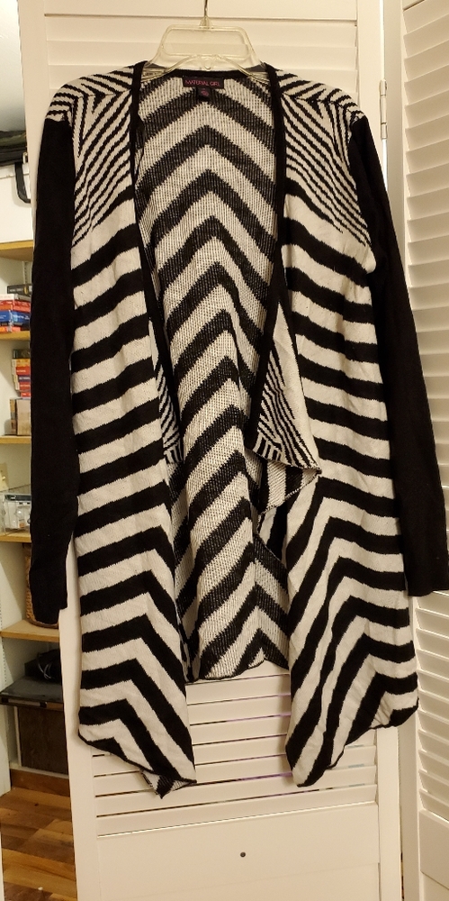 Black and white wrap cardigan
